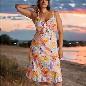 ANTHROPOLOGIE Cecilia Pettersson Tie-Front Midi Dress